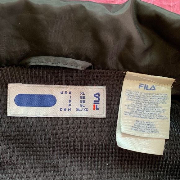 *SOLD* FILA full zip down black jacket - Picture 3 of 5